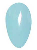 Smooth opaque light blue oval-shaped nail polish swatch with glossy finish.