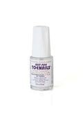 Clear antifungal nail polish bottle with white cap and JustForToenails™ label.