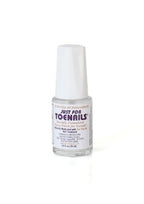 Clear antifungal nail polish bottle with white cap and JustForToenails™ label.