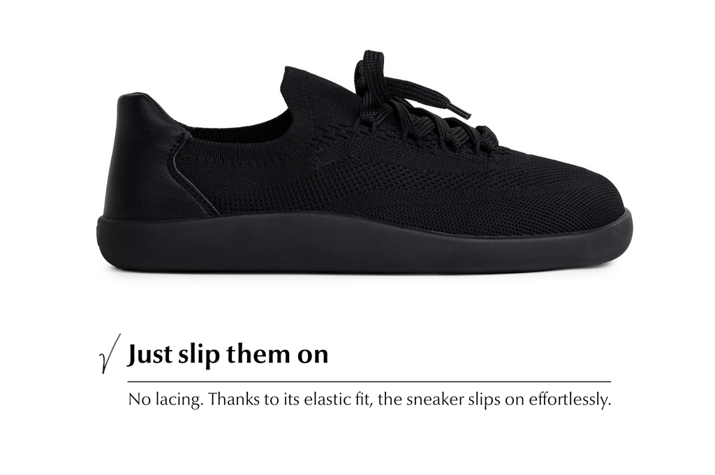 Barefoot Knit Sneakers Softy Black