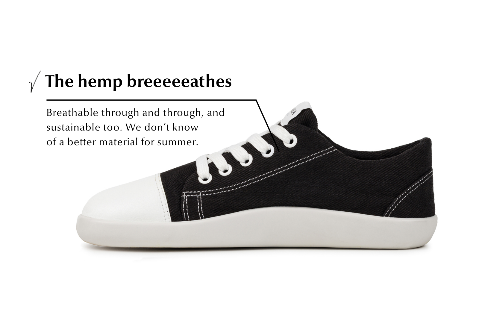 barefoot sneakers Street – Black Hemp