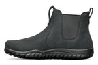 Black waterproof Chelsea boot with elastic side panels and rugged sole.