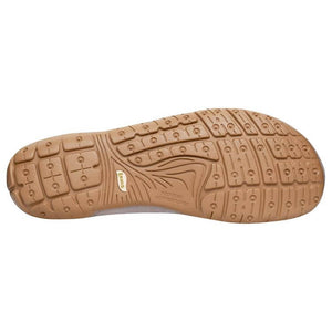 Slate brown rubber outsole with multi-directional tread pattern for grip and flexibility.