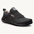 Black Lems Primal 3 athletic shoe with mesh panels, stitching detail, and textured sole.
