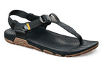 Black Lems Switchback Scorpion sandals with adjustable ankle strap and toe loop on textured sole.