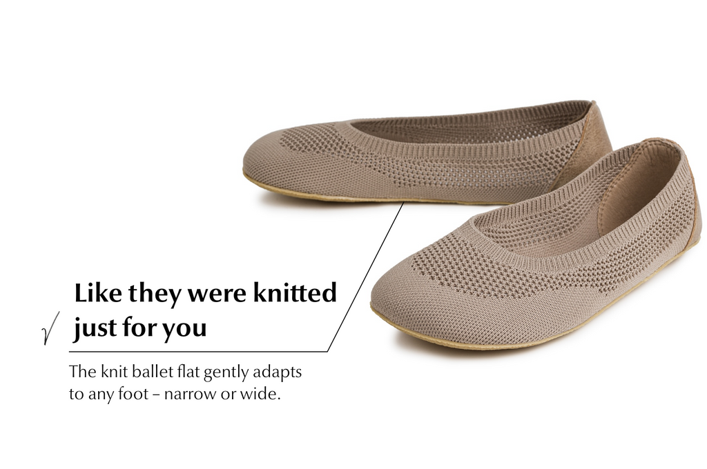 Barefoot Knit Ballet Flats Softy Beige