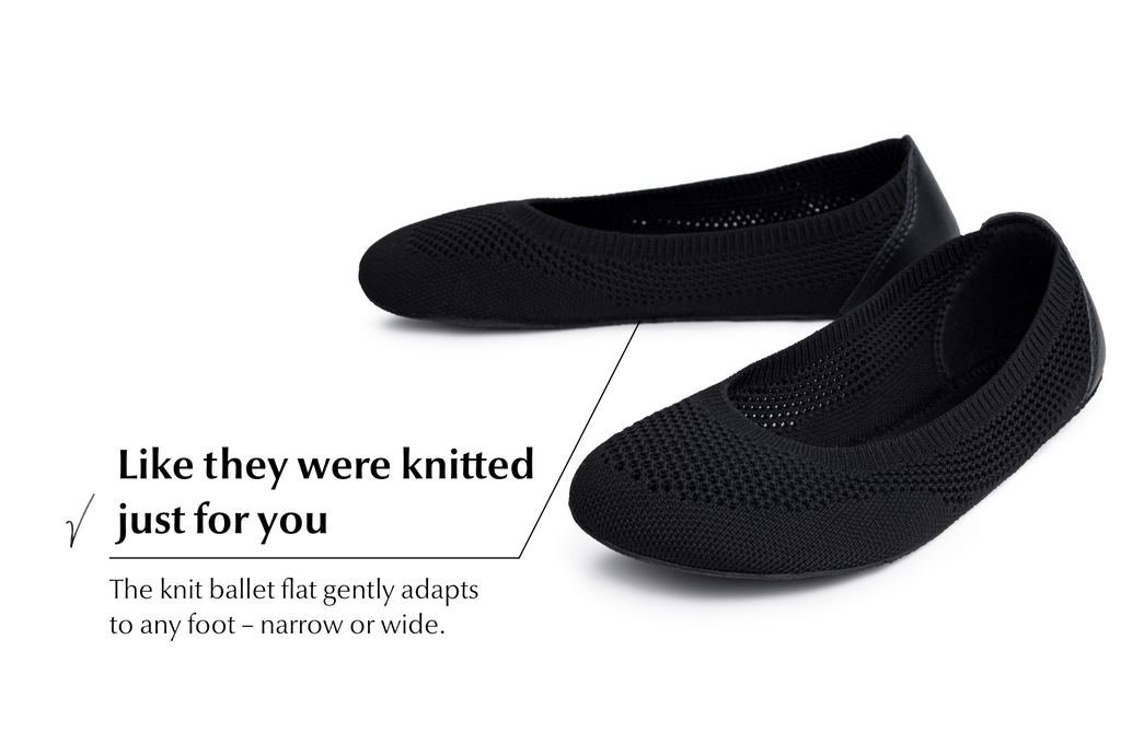 Barefoot Knit Ballet Flats Softy Black