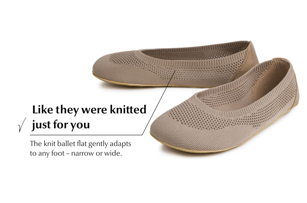Comfort Knit Ballet Flats Softy Beige