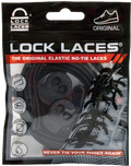 Black elastic no-tie Lock Laces ORIGINAL shoelaces in branded packaging with red and white text.