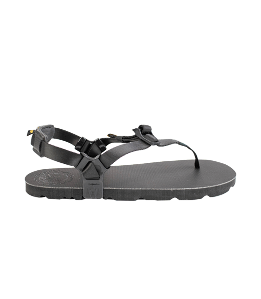 Black Luna Sandals Mono Winged Edition with adjustable straps and textured sole.
