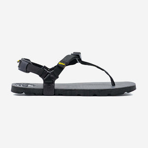 Black Luna Sandals Mono Winged Edition with minimalist strap design and textured sole.