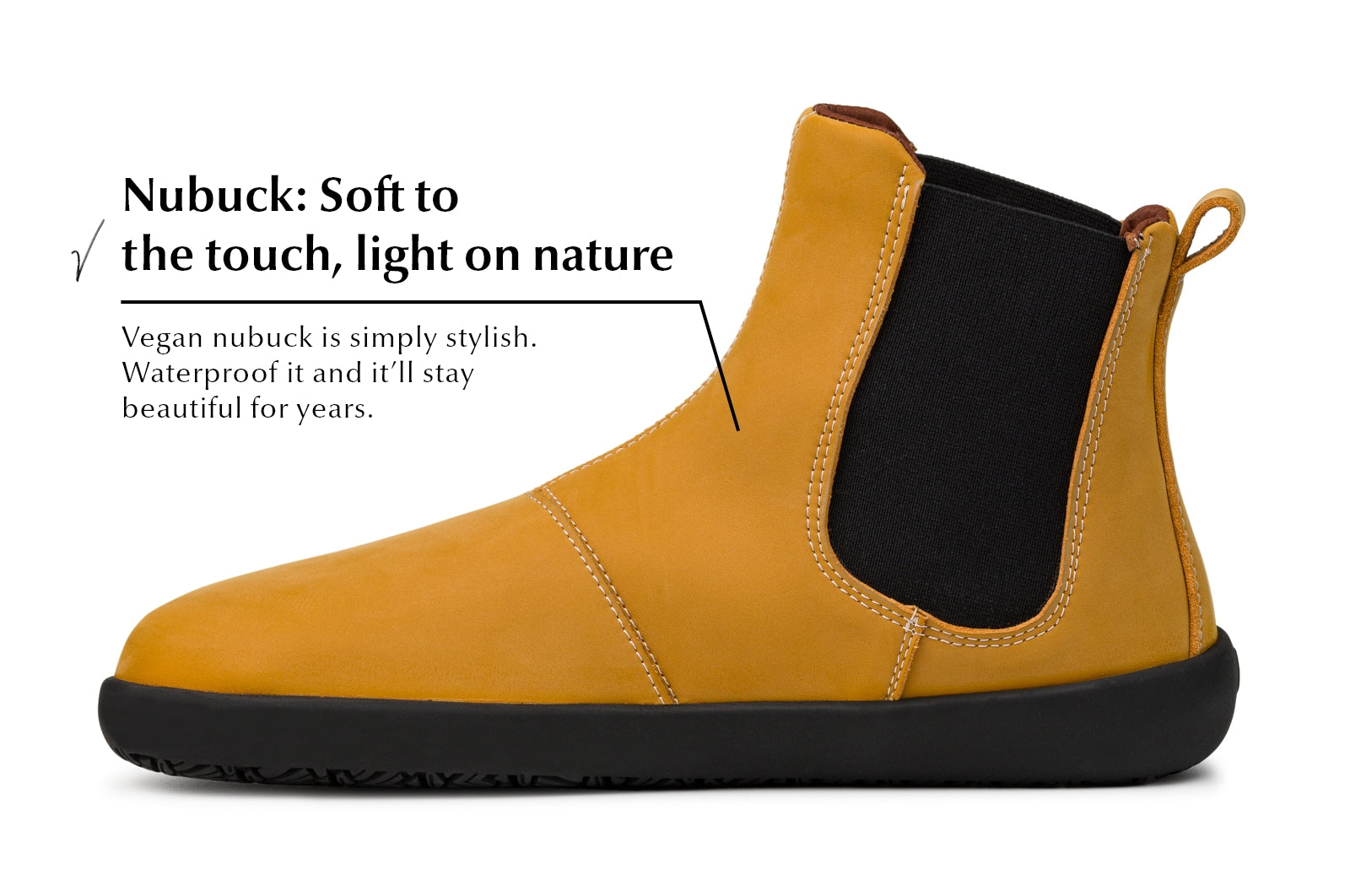 barefoot shoes Chelsea 2.0 mustard nubuck