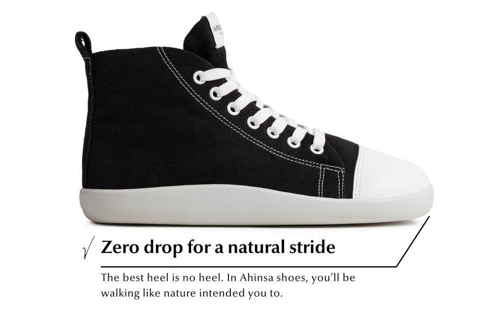 barefoot sneakers Street high-top – Black Hemp