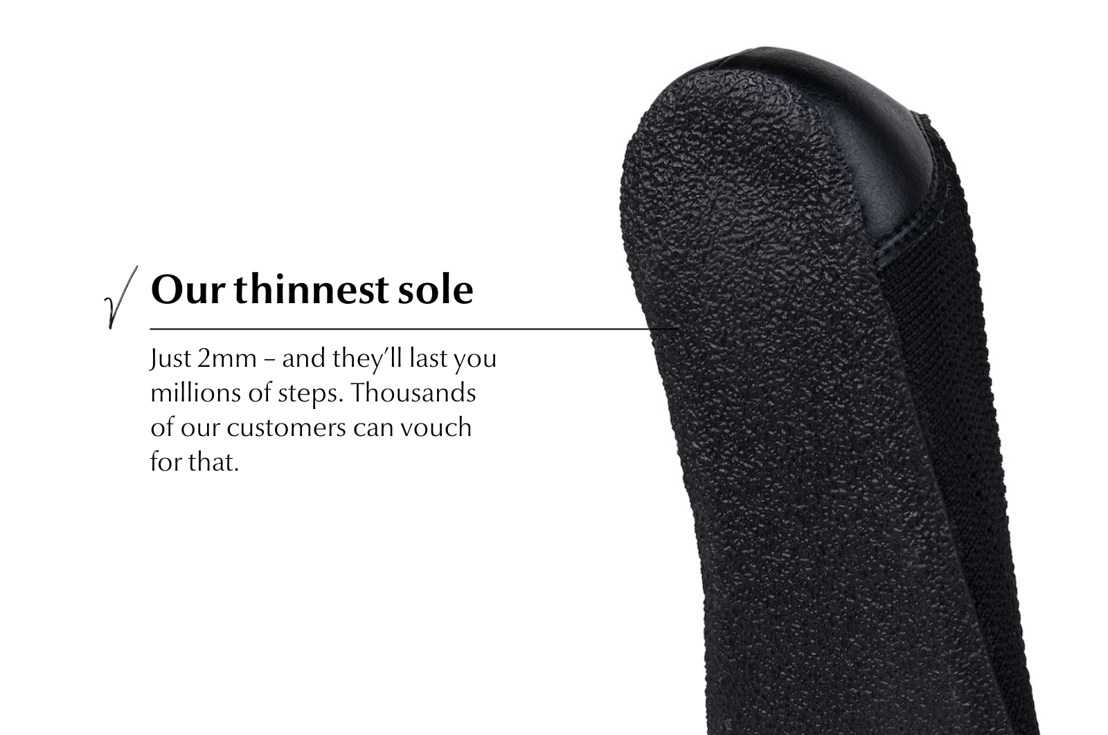 Barefoot Knit Ballet Flats Softy Black