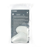 White Pedag T-Form metatarsal pads in clear resealable plastic pouch with product information label.