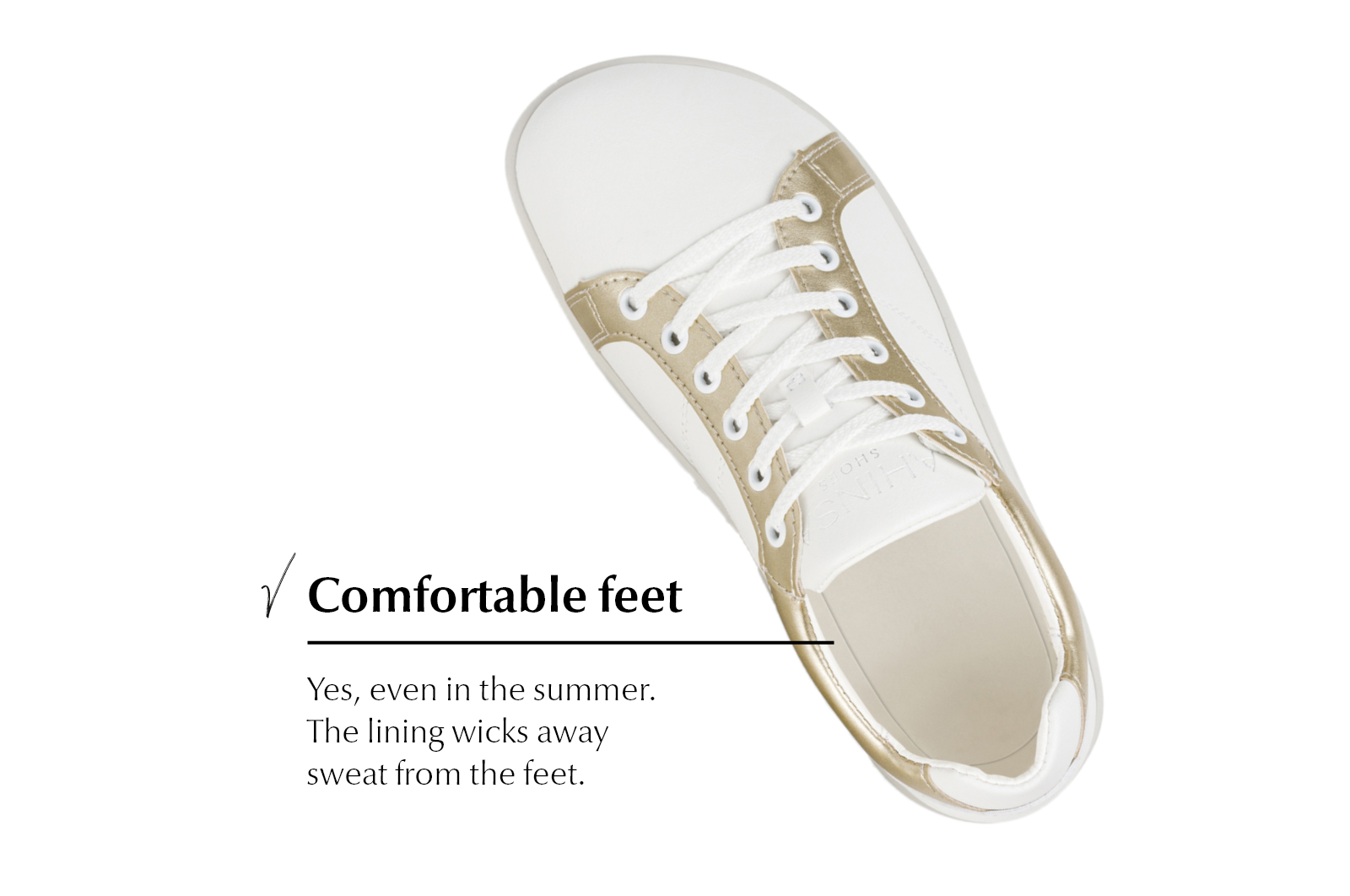 Pura Play barefoot Sneakers Gold Trim