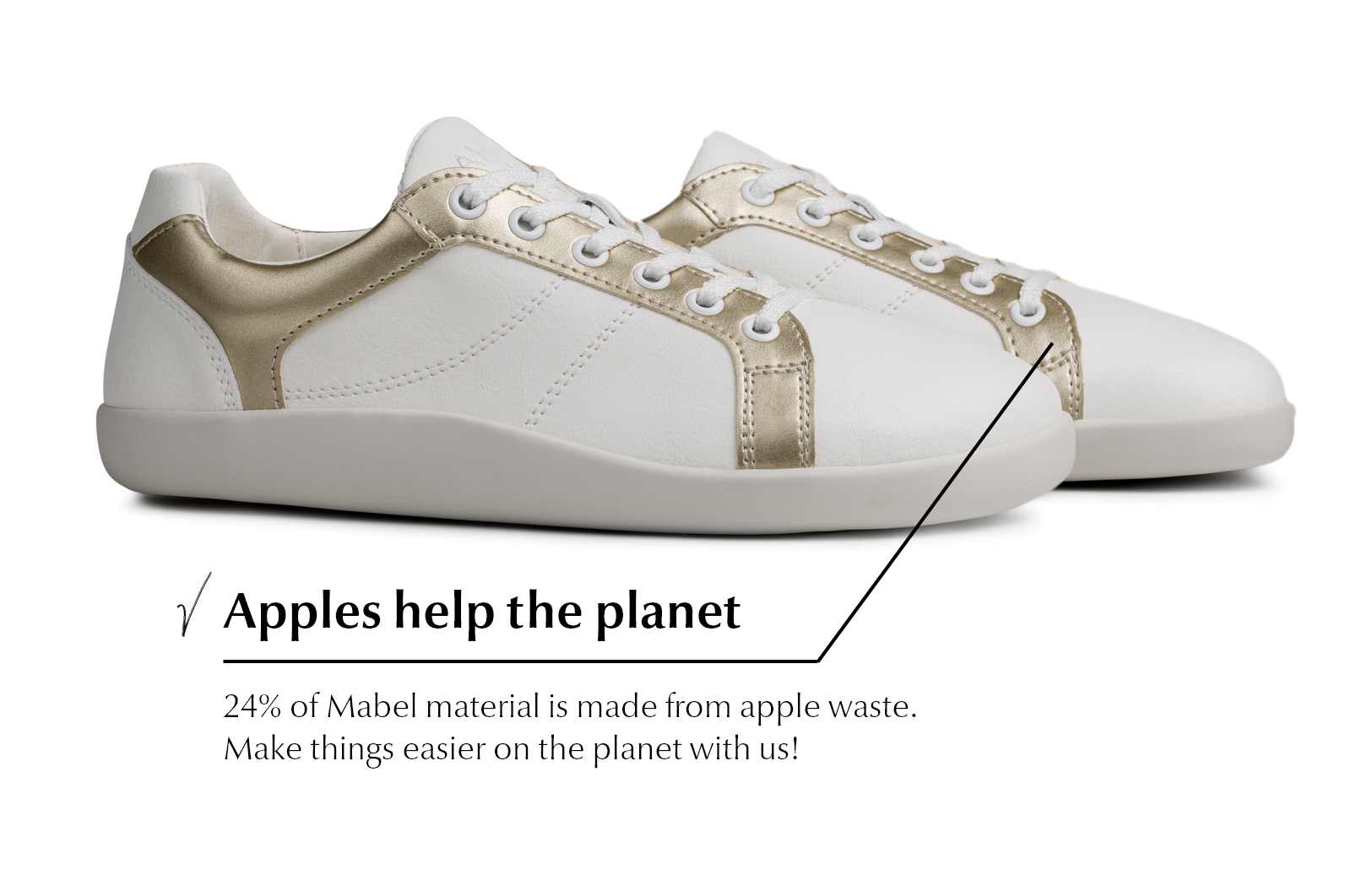 Pura Play barefoot Sneakers Gold Trim