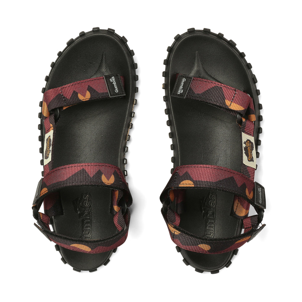 Scrambler Sandals - Burgundy & Orange