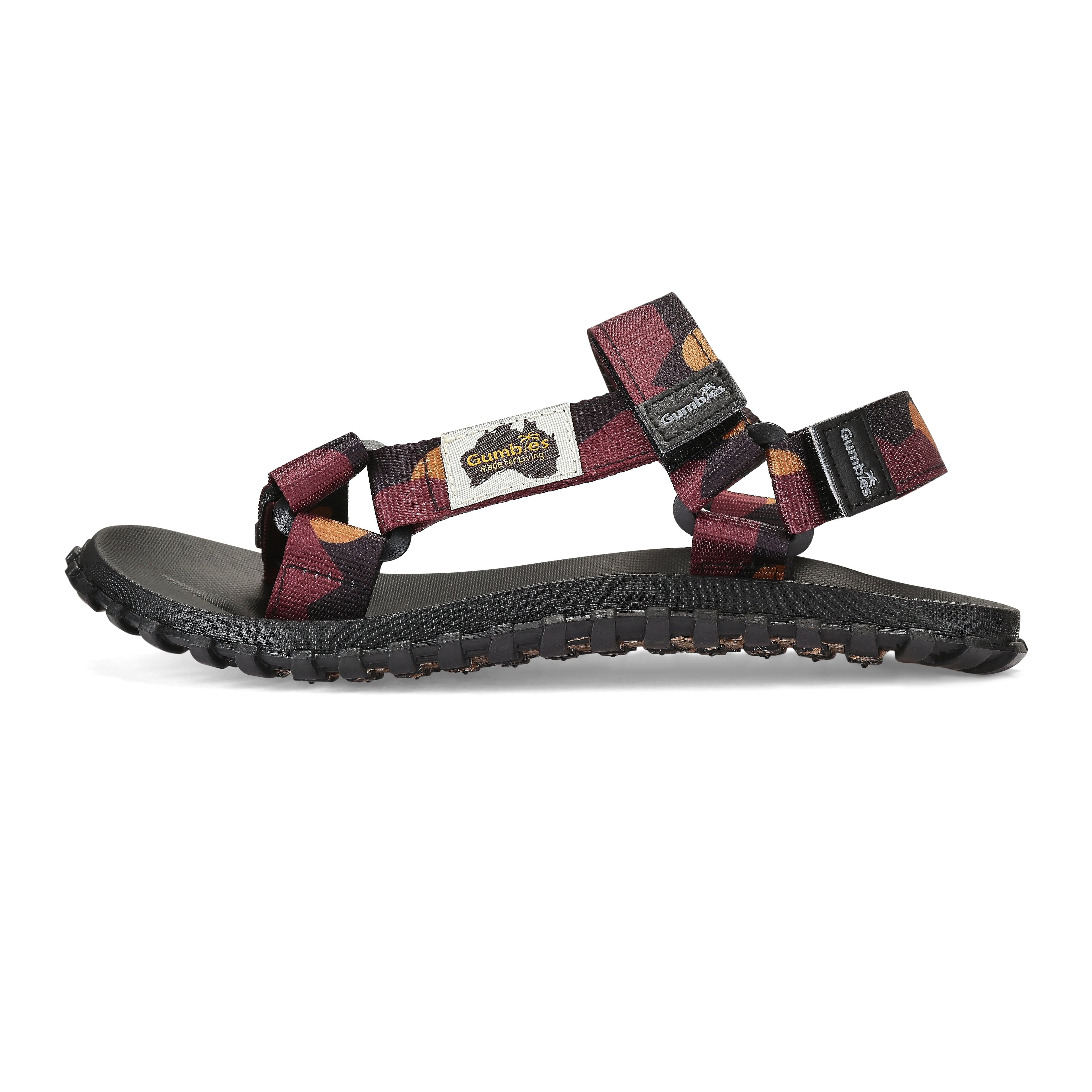 Scrambler Sandals - Burgundy & Orange
