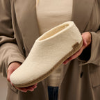 Shoe with leather sole - Off white