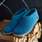 Shoe with leather sole - Petrol
