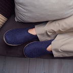 Shoe with leather sole - Purple