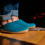 Slip-on with leather sole - Petrol