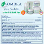 Sombra Warm Therapy 3oz roll-on pain relief with green and white label next to matching box and jars.