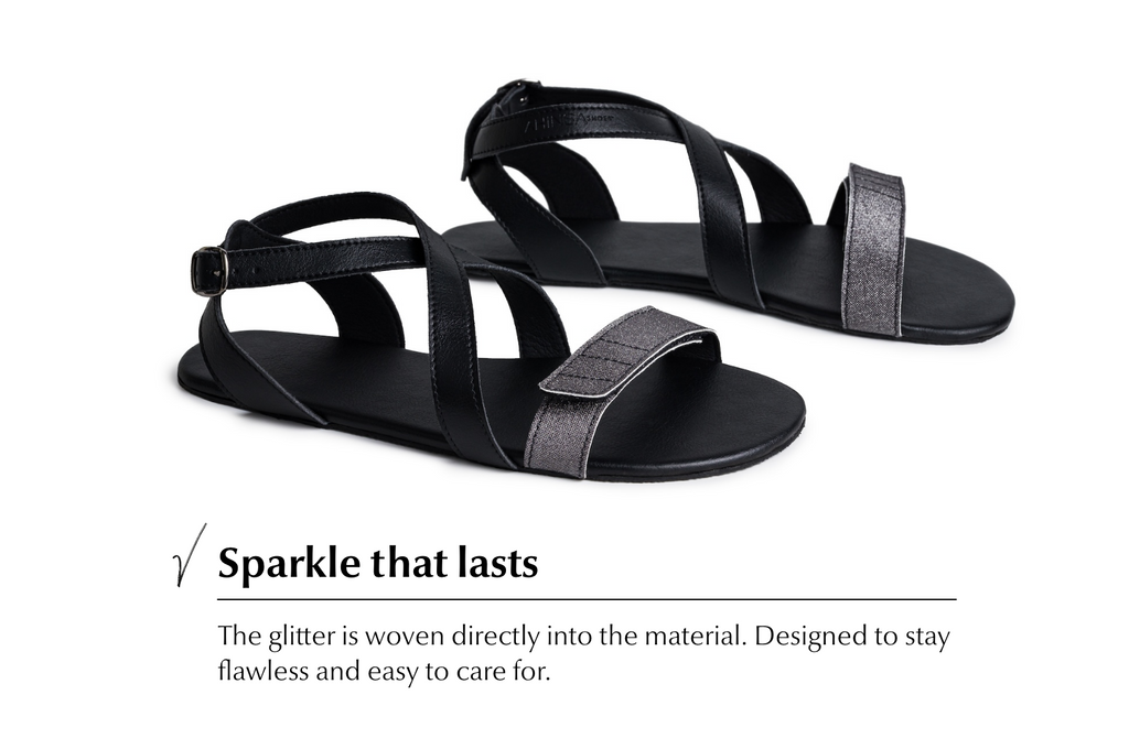 Barefoot Sandals Hava Sparkle – Black