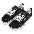 Black sneakers with white laces on a white background