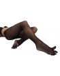 Black nylon toe tights worn on legs showing sheer coverage and reinforced toes.