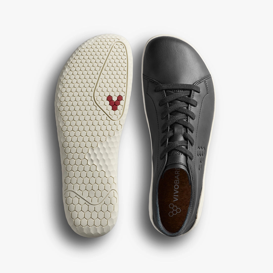 Vivobarefoot Men's Geo Court IV - Obsidian Leather – Correct Toes Vivobarefoot Men's Geo Court IV - Obsidian Leather – Correct Toes