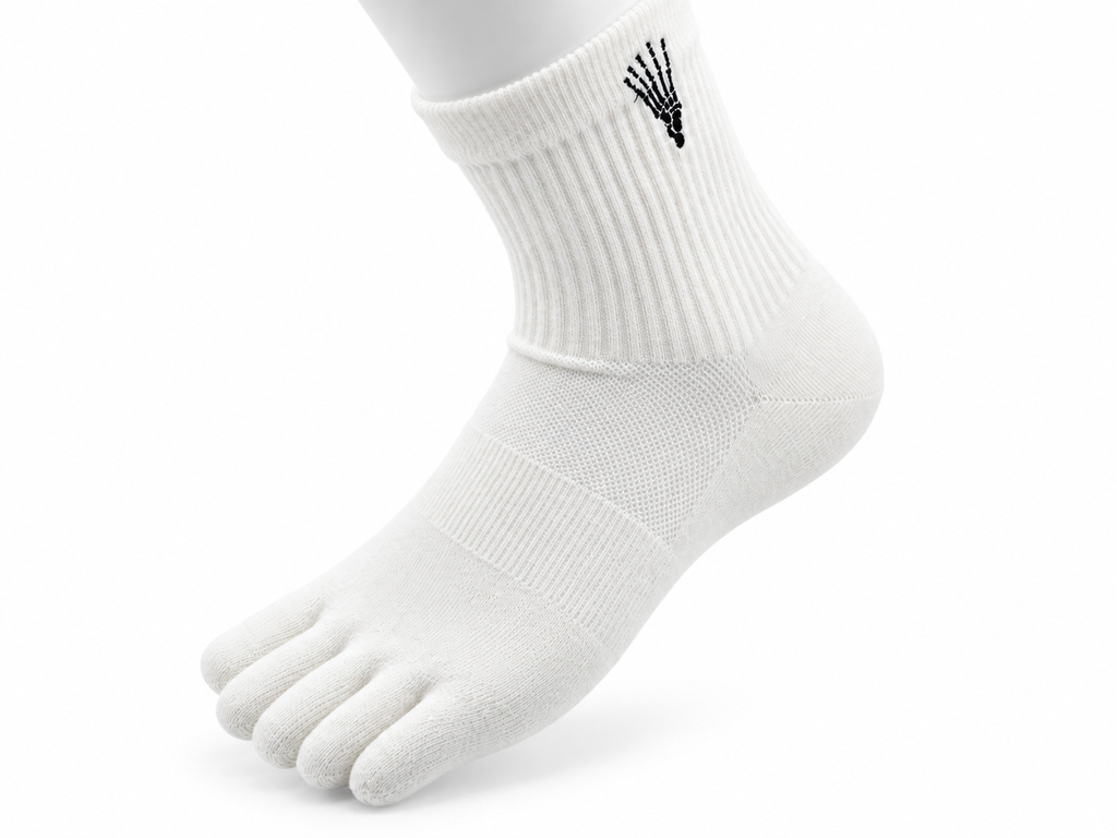 Correct Toes® Mini Crew Merino Wool Socks - White