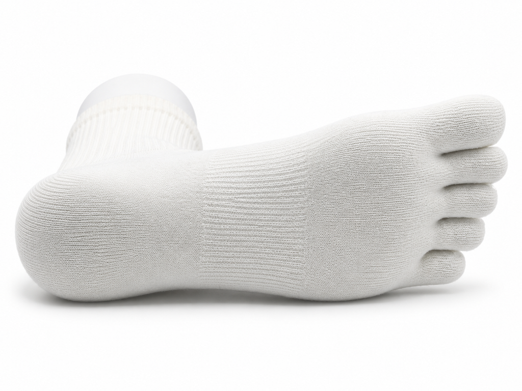 Correct Toes® Mini Crew Merino Wool Socks - White