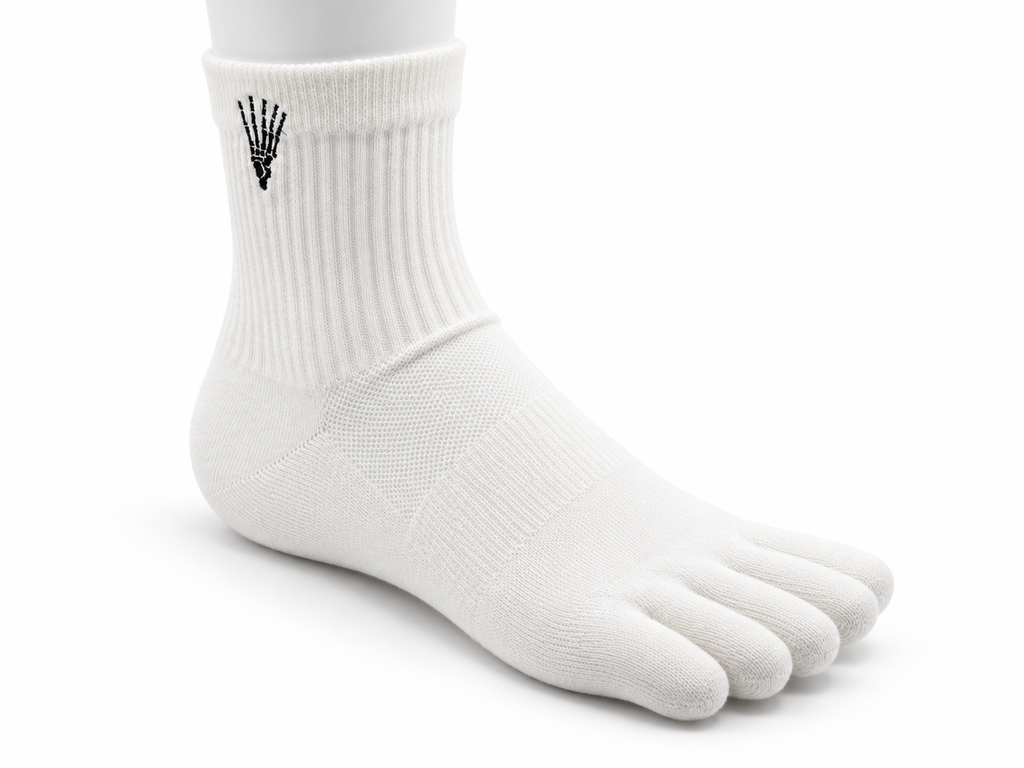 Correct Toes® Mini Crew Merino Wool Socks - White