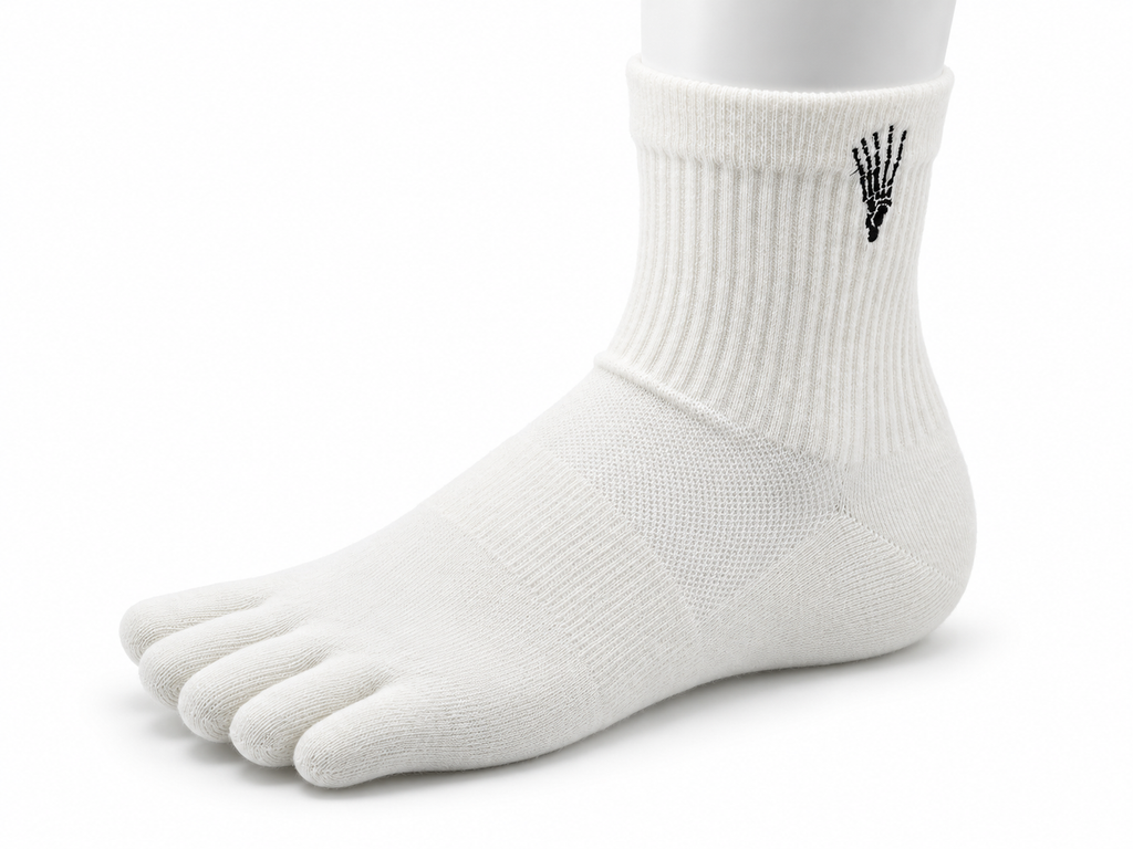 Correct Toes® Mini Crew Merino Wool Socks - White