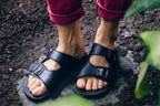 barefoot slip-on sandals black
