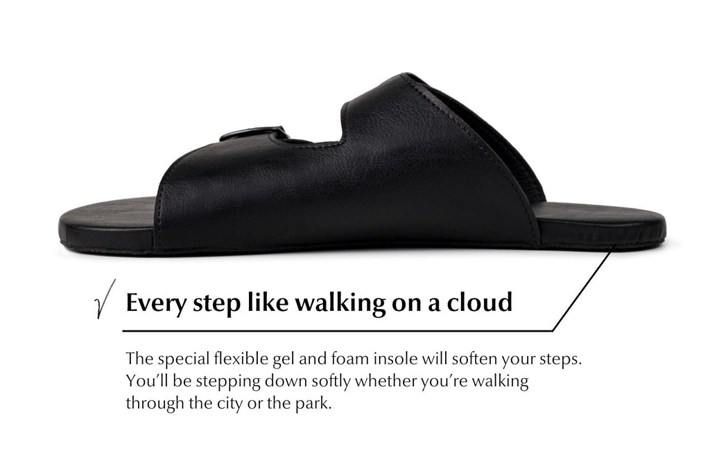 Comfort slip-on sandals black