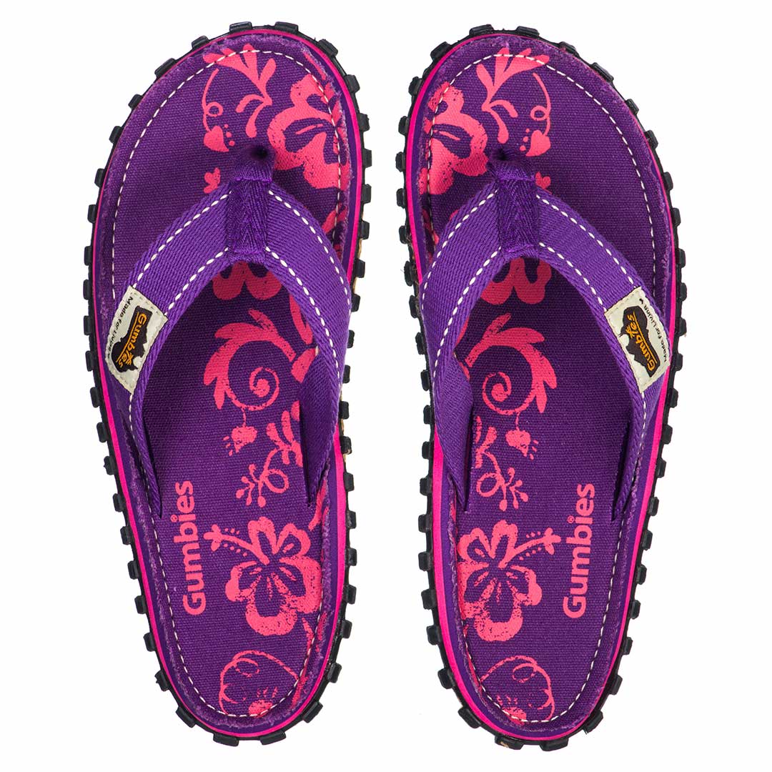 Islander Flip-Flops - Purple Hibiscus