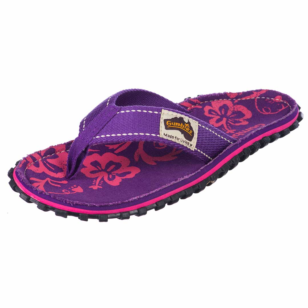 Islander Flip-Flops - Purple Hibiscus