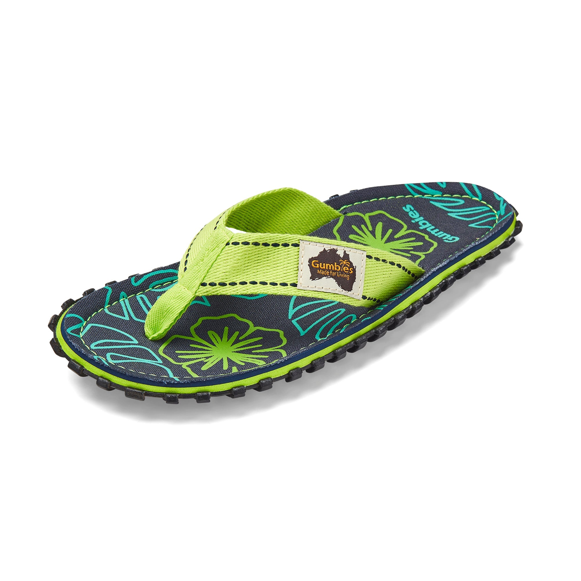 Islander Flip-Flops - Lime Hibiscus