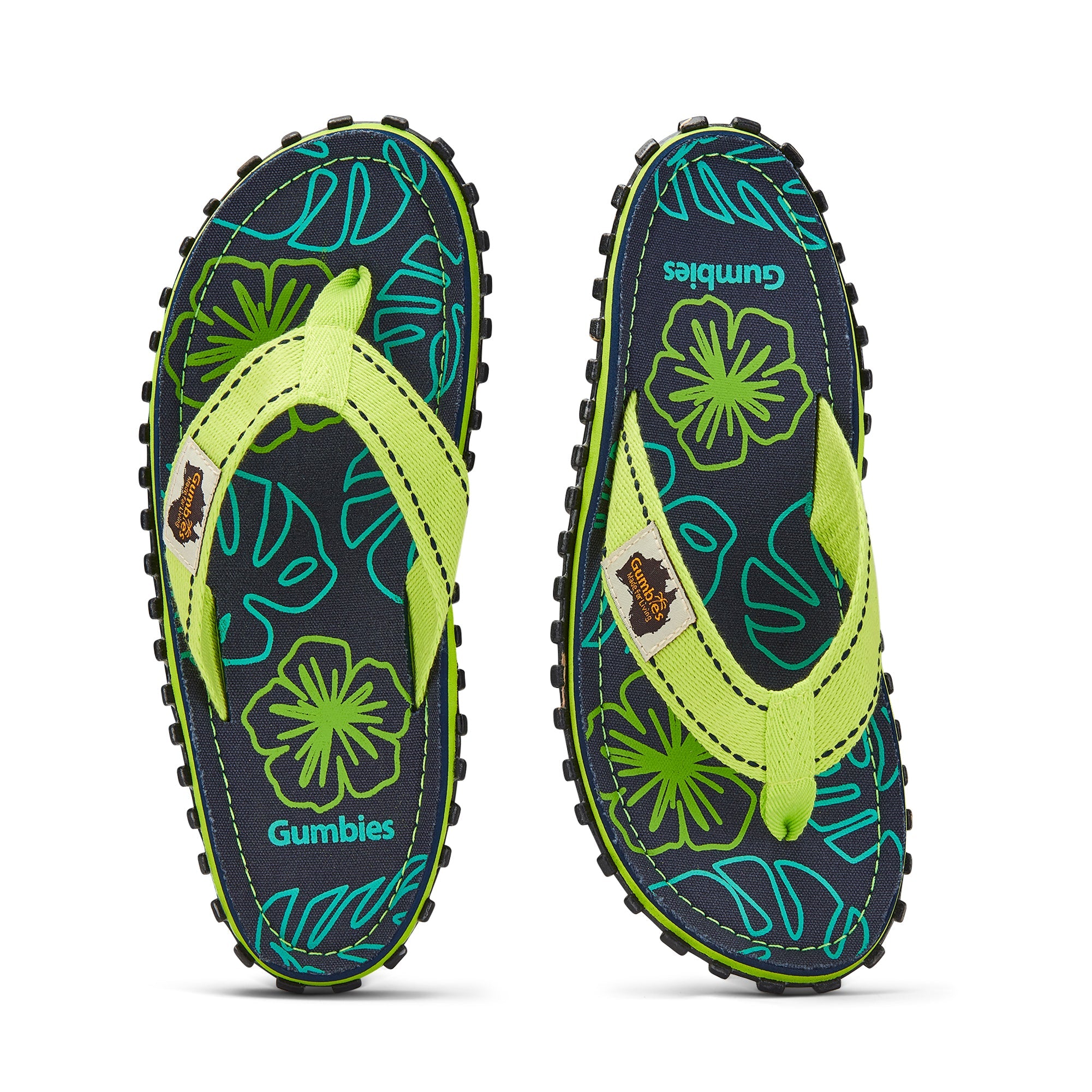Islander Flip-Flops - Lime Hibiscus