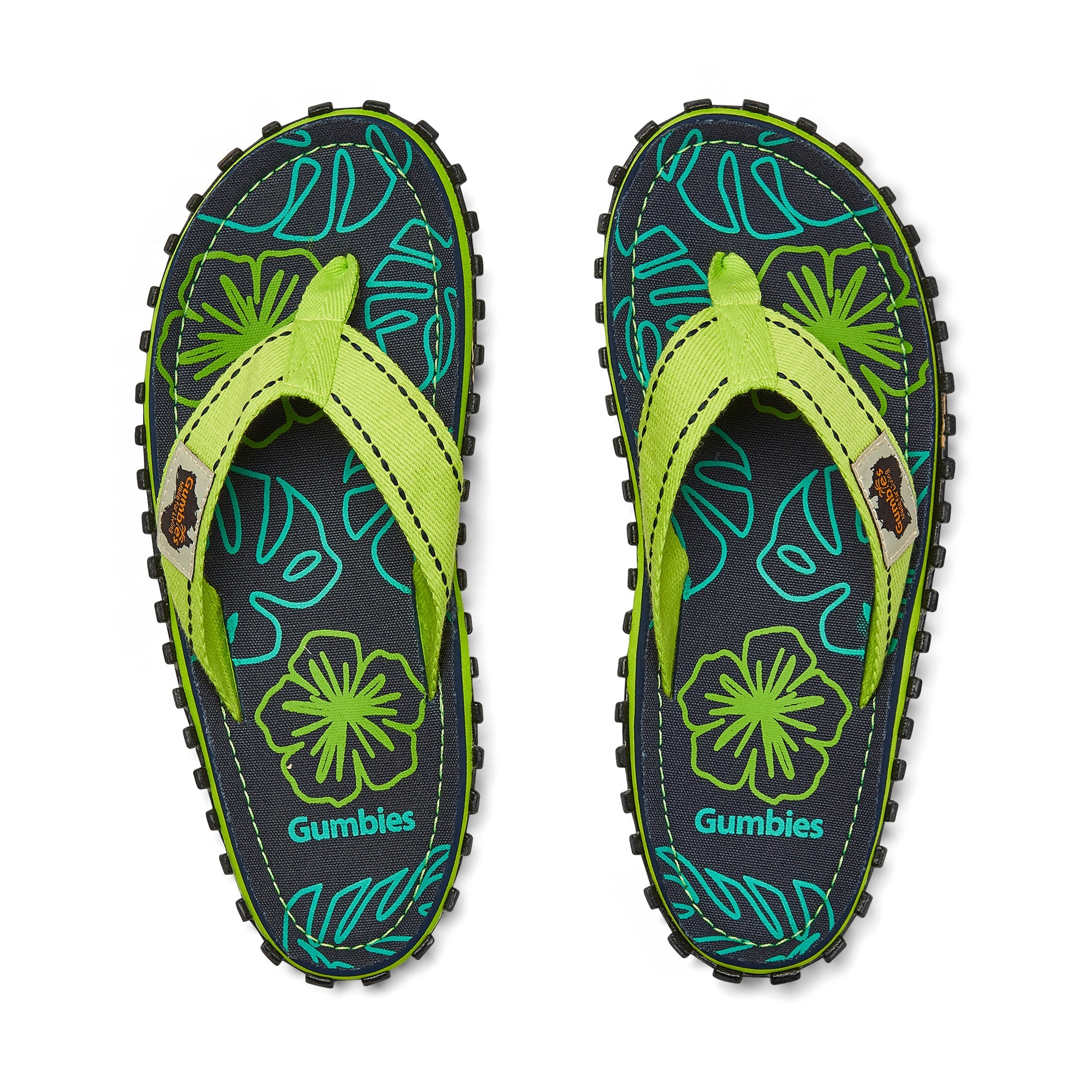 Islander Flip-Flops - Lime Hibiscus