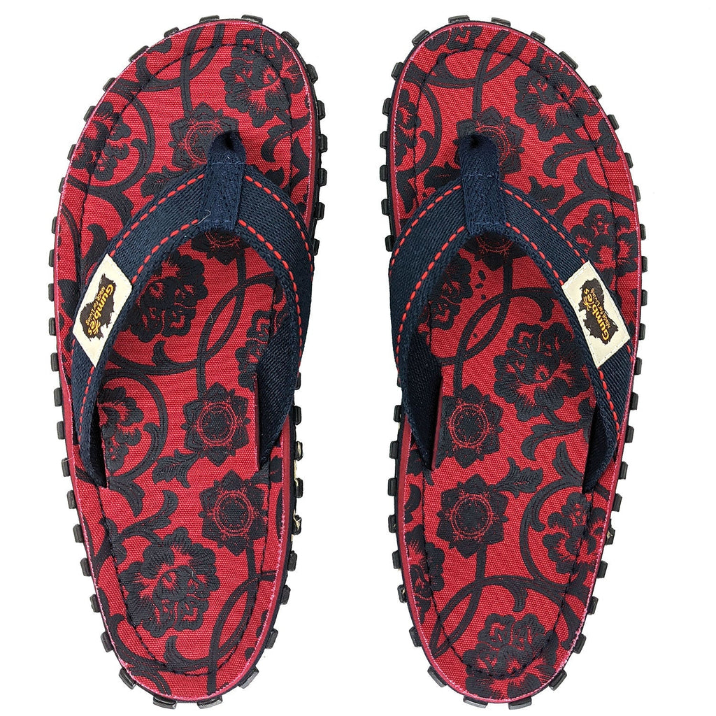 Islander Flip-Flops - Red & Blue Rose