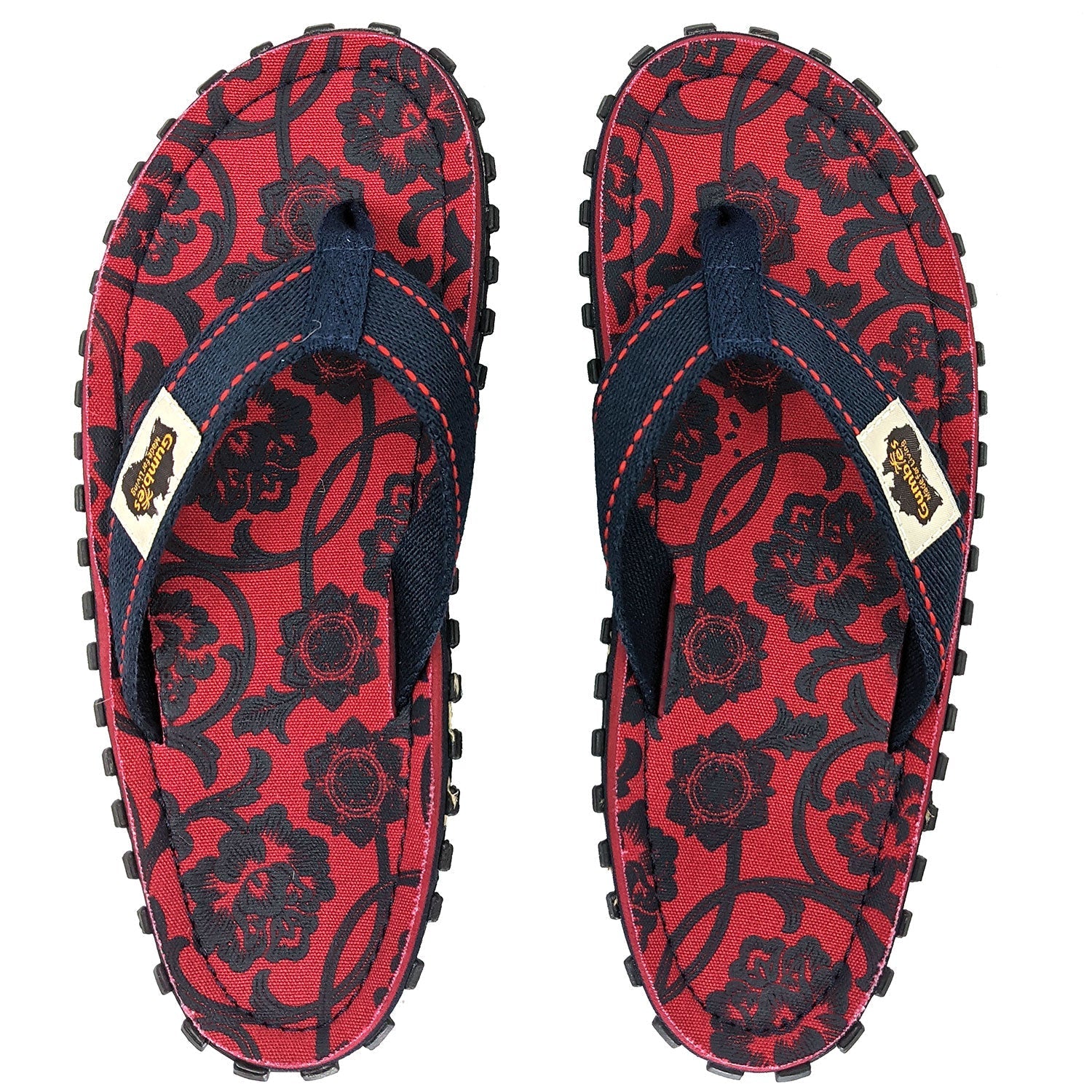 Islander Flip-Flops - Red & Blue Rose