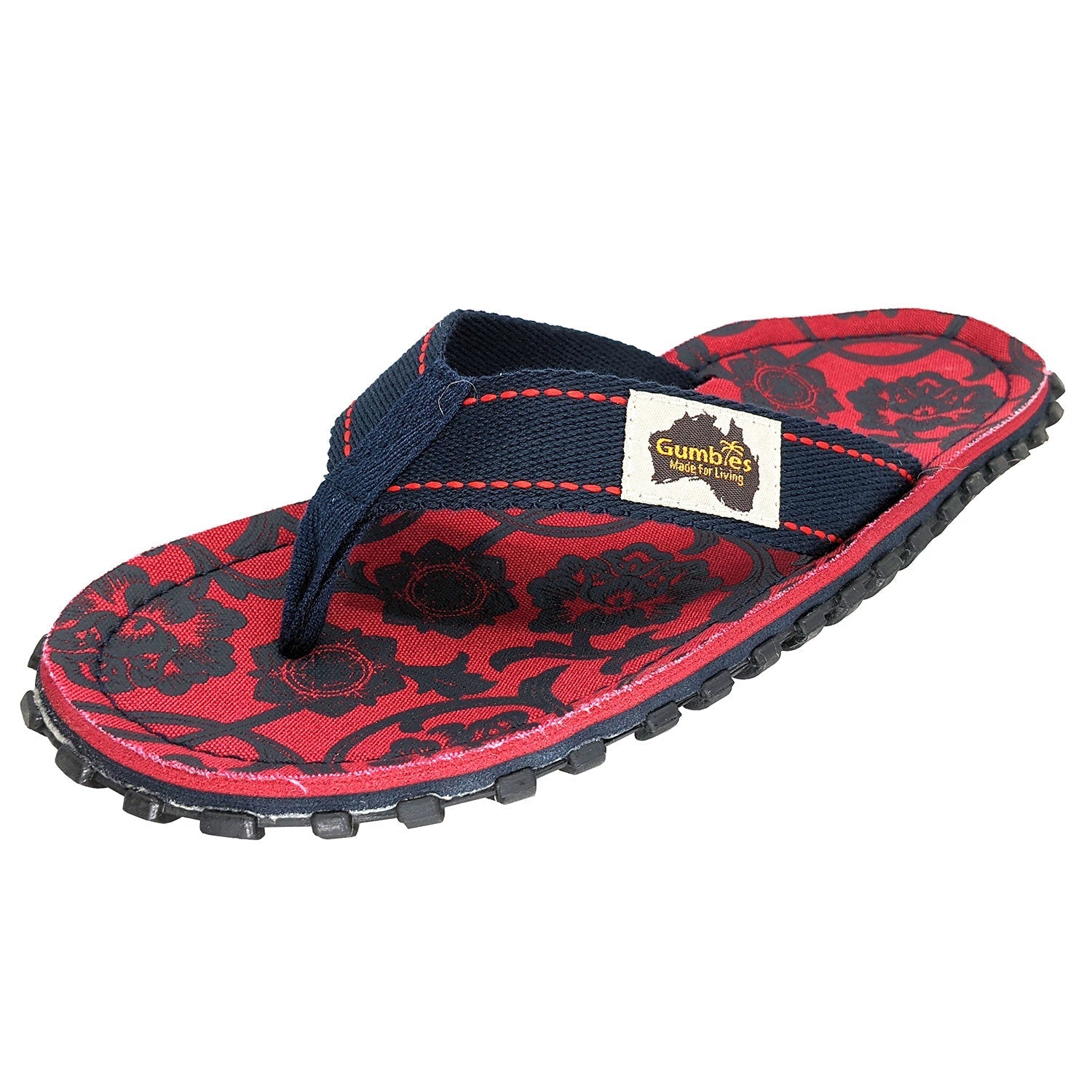 Islander Flip-Flops - Red & Blue Rose