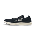 Black mesh Altra Escalante 4 sneaker with white midsole and logo detail, sleek low-top design.