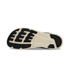 Black and white rubber outsole of Altra Escalante 4 running shoe with segmented tread pattern.