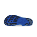 Blue and black rubber outsole with intricate tread pattern and Altra logo detail.