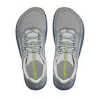 Gray and lime Altra Escalante 4 men's running shoes with mesh upper and cushioned sole, top view.